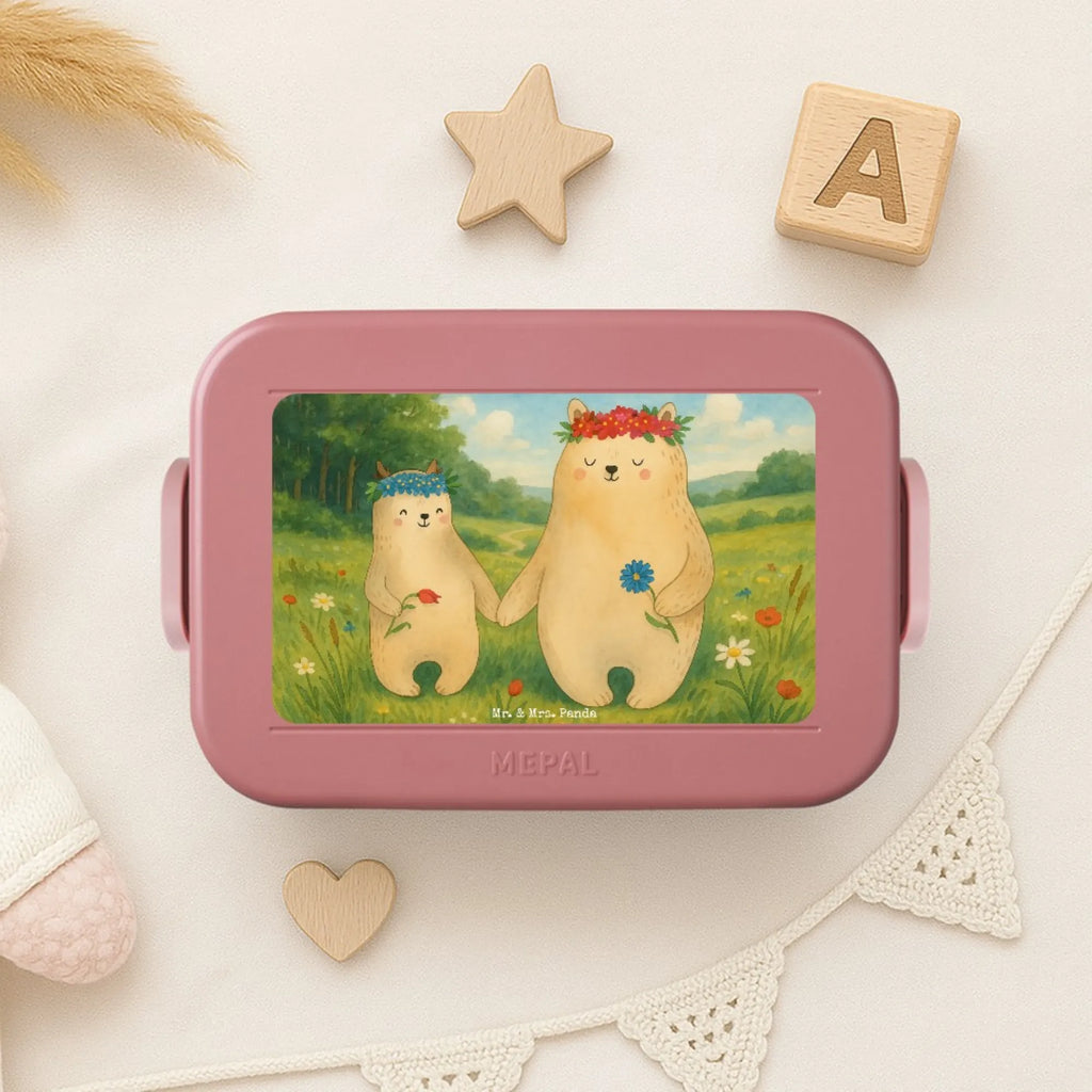 MEPAL Bentobox Bären mit Blumenkranz Design Lunchbox, Brotdose, Bentobox, Familie, Vatertag, Muttertag, Bruder, Schwester, Mama, Papa, Oma, Opa, beste Mutter, Lieblingsmensch, Kind, Mutti, Geschenk Mama. Muttertag, Bär, Family, weltbeste Mama, Mami, Lieblingsmama, Bären, Töchter, Kinder, Tochter, Vorbild, Mutter