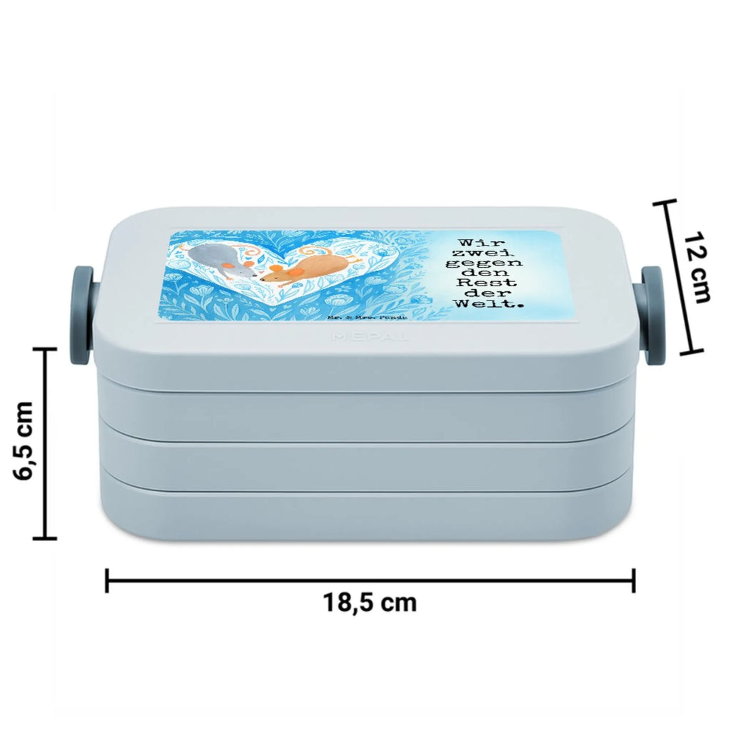 MEPAL Bentobox Mäuse Herz Design Lunchbox, Bentobox, Brotdose, Liebe, Partner, Freund, Freundin, Ehemann, Ehefrau, Heiraten, Verlobung, Heiratsantrag, Liebesgeschenk, Jahrestag, Hocheitstag, Liebesbotschaft, Hochzeit, Love, Lieblingsmensch, Geschenk für zwei, Liebesbeweis, Maus, Mäuse, Gemeinsamkeit