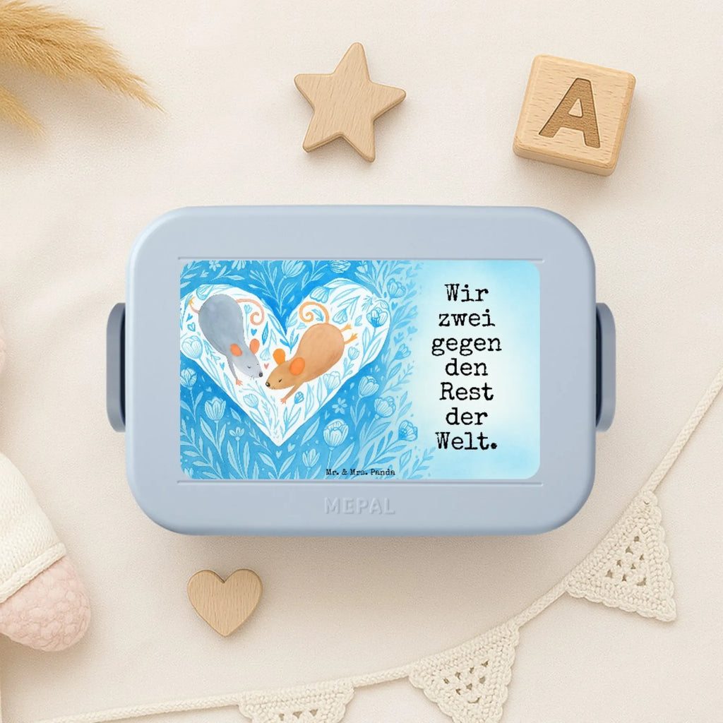 MEPAL Bentobox Mäuse Herz Design Lunchbox, Bentobox, Brotdose, Liebe, Partner, Freund, Freundin, Ehemann, Ehefrau, Heiraten, Verlobung, Heiratsantrag, Liebesgeschenk, Jahrestag, Hocheitstag, Liebesbotschaft, Hochzeit, Love, Lieblingsmensch, Geschenk für zwei, Liebesbeweis, Maus, Mäuse, Gemeinsamkeit