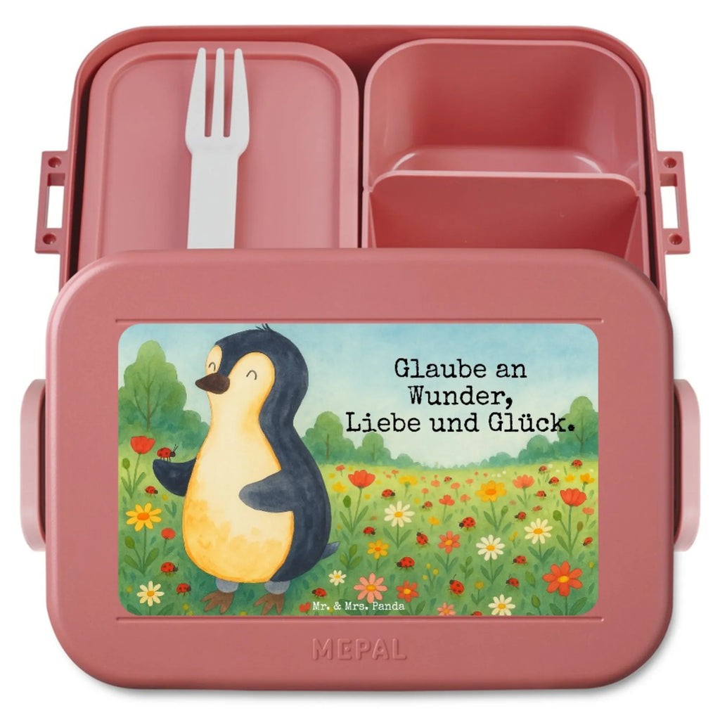 MEPAL Bentobox Pinguin Marienkäfer Design Lunchbox, Bentobox, Brotdose, Pinguin, Lebensfreude, Liebe, Wunder, Freude, Pinguine, Marienkäfer, Glück