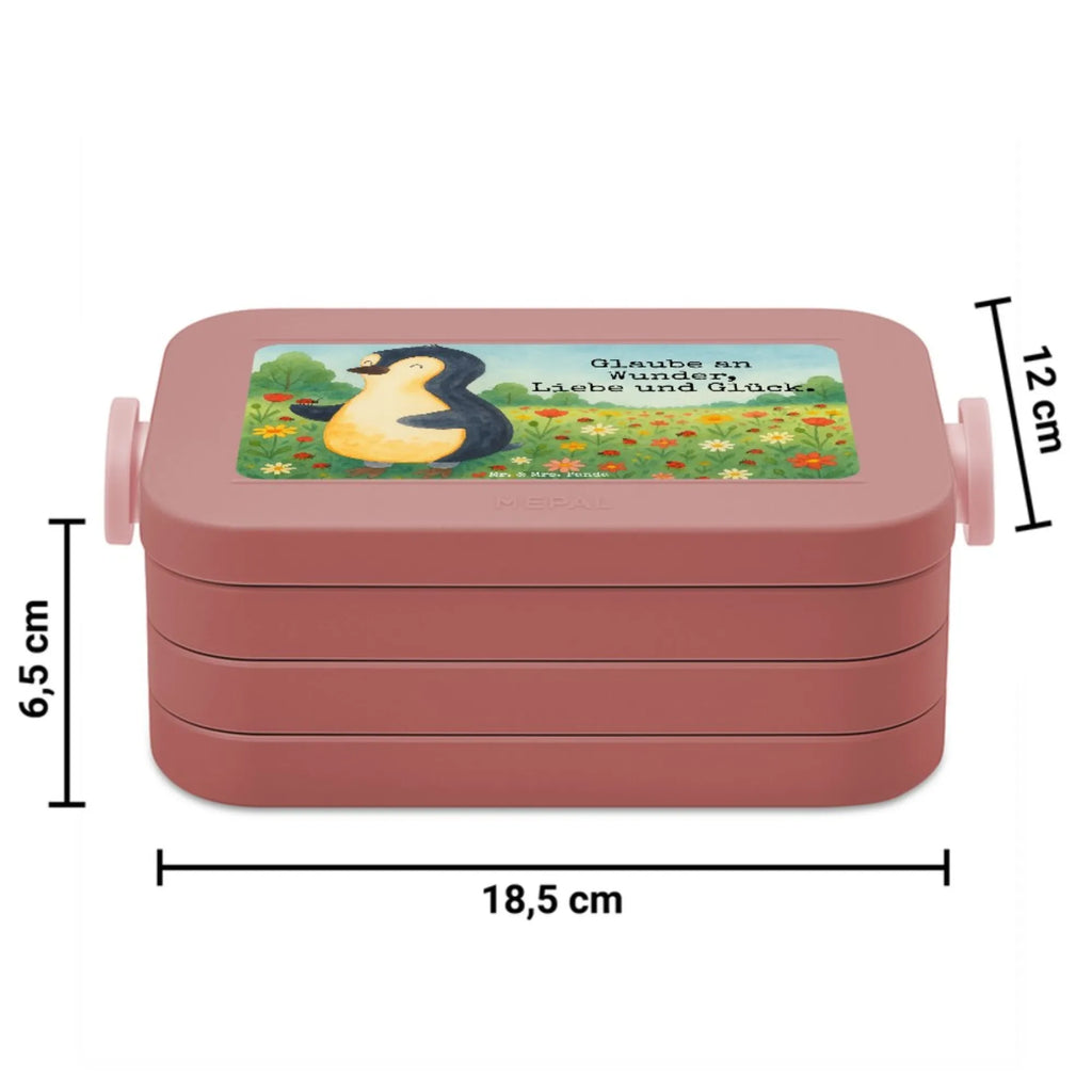 MEPAL Bentobox Pinguin Marienkäfer Design Lunchbox, Bentobox, Brotdose, Pinguin, Lebensfreude, Liebe, Wunder, Freude, Pinguine, Marienkäfer, Glück