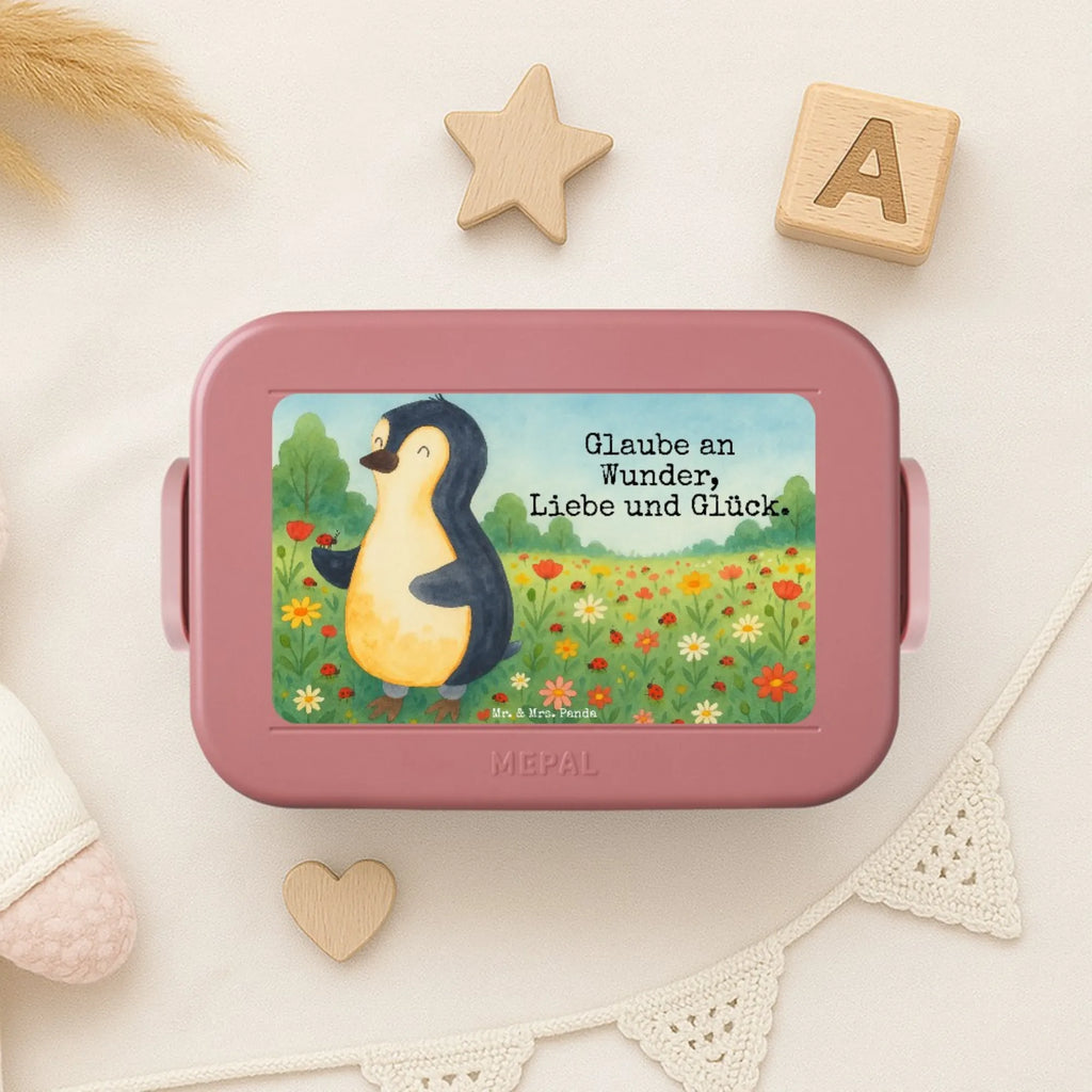 MEPAL Bentobox Pinguin Marienkäfer Design Lunchbox, Bentobox, Brotdose, Pinguin, Lebensfreude, Liebe, Wunder, Freude, Pinguine, Marienkäfer, Glück