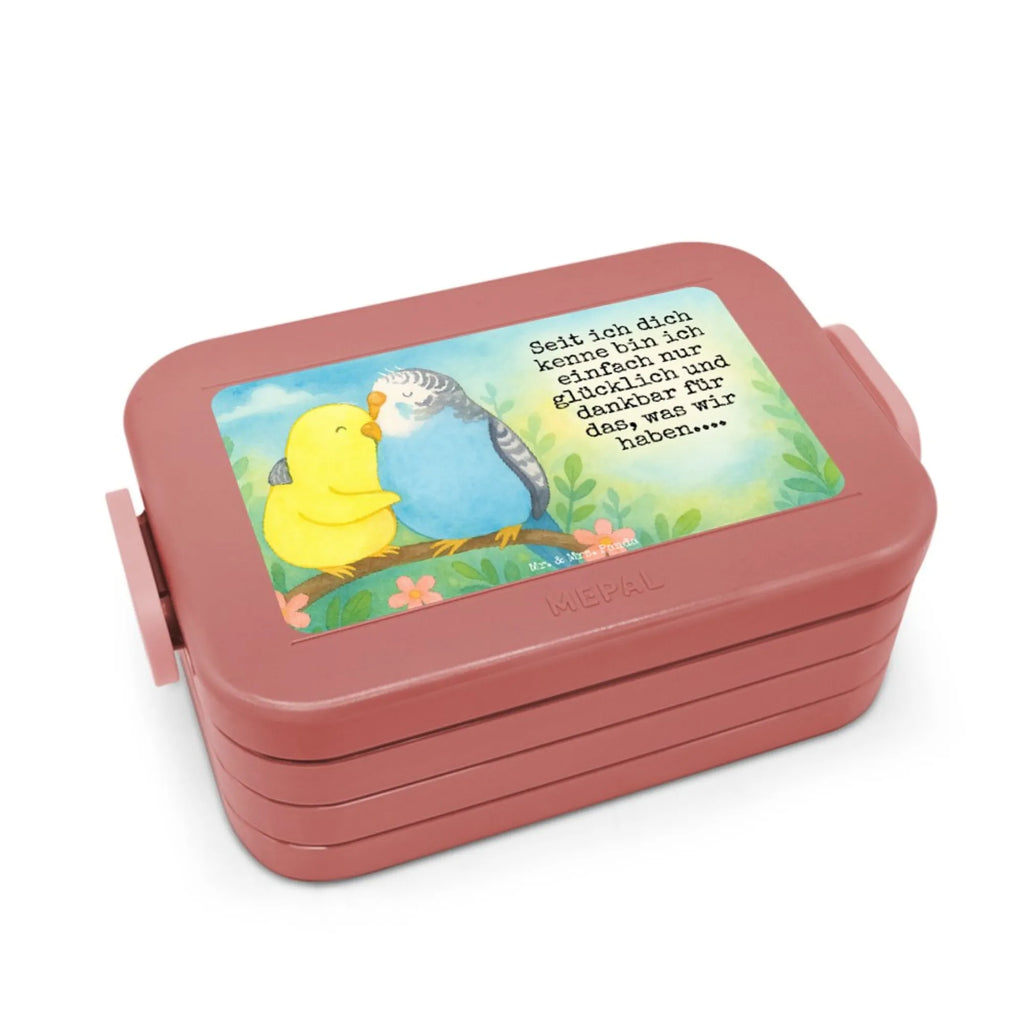 MEPAL Bentobox Wellensittich Liebe Design Bentobox, Brotdose, Lunchbox, Liebe, Partner, Freund, Freundin, Ehemann, Ehefrau, Heiraten, Verlobung, Heiratsantrag, Liebesgeschenk, Jahrestag, Hocheitstag, Nähe, Vögel, Vertrauen, Kuscheln, Wellensittich