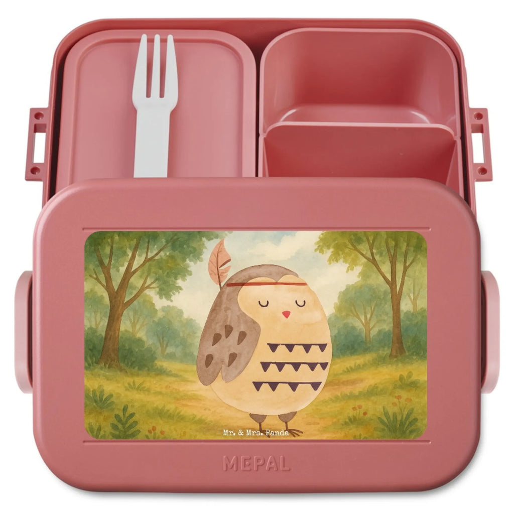 MEPAL Bentobox Eule Federschmuck Design Bentobox, Lunchbox, Brotdose, Eule, Reisespruch, Das Leben ist ein Abenteuer, Owl, Eule Deko, Dekoration, Federschmuck