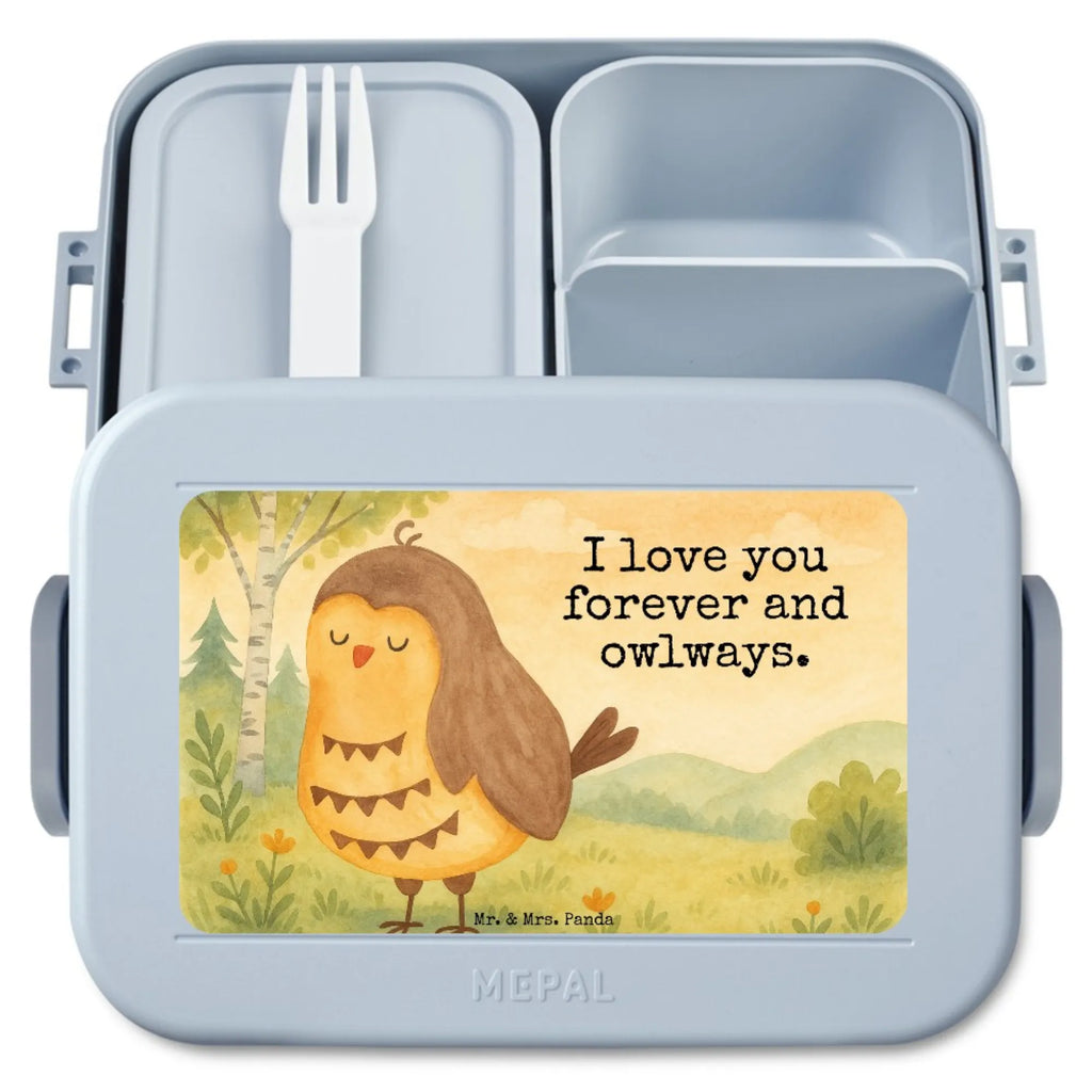 MEPAL Bentobox Eule Zufrieden Design Bentobox, Brotdose, Lunchbox, Eule, Romantisch, Spruch schön, Geschenk Hochzeitstag, Eule deko, Owl, Eule Spruch, Wortspiel lustig, Liebe Spruch