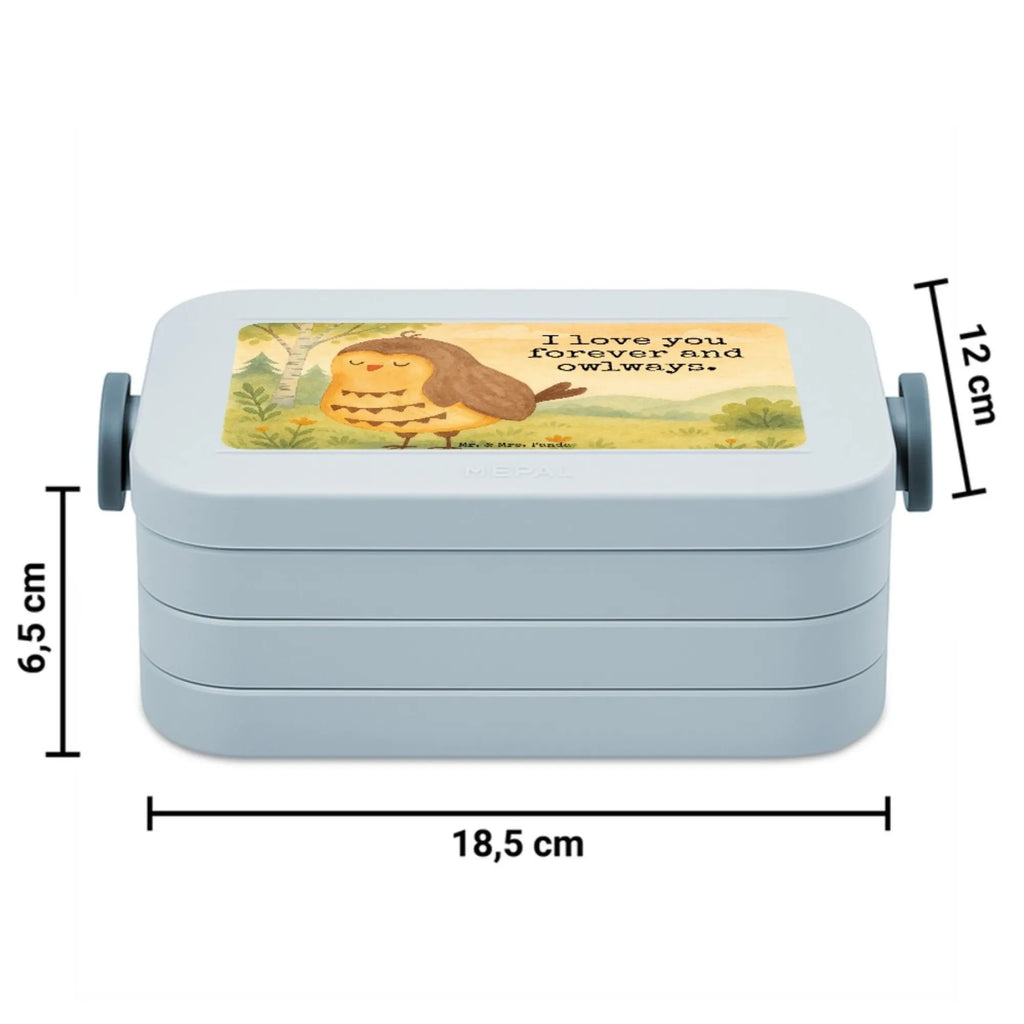 MEPAL Bentobox Eule Zufrieden Design Bentobox, Brotdose, Lunchbox, Eule, Romantisch, Spruch schön, Geschenk Hochzeitstag, Eule deko, Owl, Eule Spruch, Wortspiel lustig, Liebe Spruch