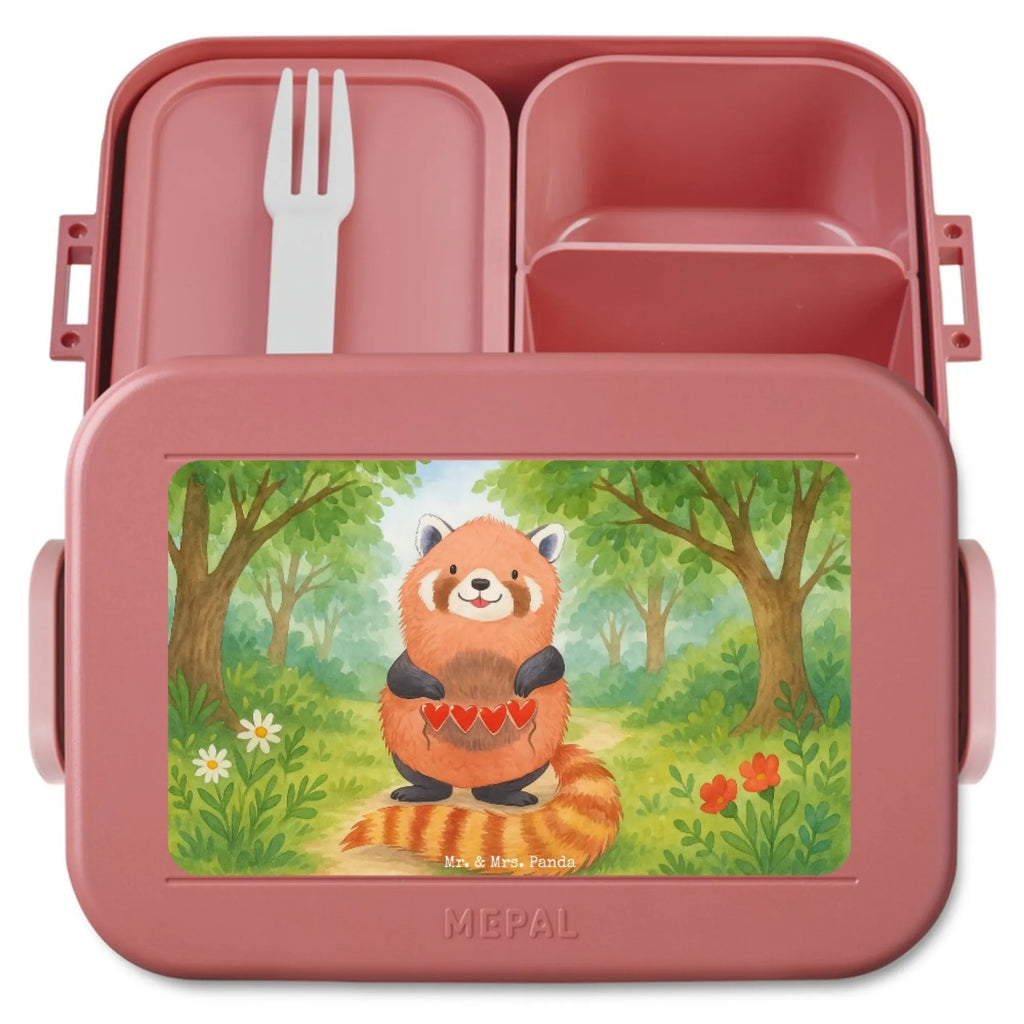 MEPAL Bentobox Roter Panda Design Lunchbox, Bentobox, Brotdose, Tiermotive, Gute Laune, lustige Sprüche, Tiere, Herz, Lieblingsmensch, Liebe, Panda, Rot, Liebling