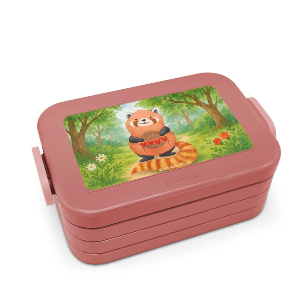 MEPAL Bentobox Roter Panda Design Lunchbox, Bentobox, Brotdose, Tiermotive, Gute Laune, lustige Sprüche, Tiere, Herz, Lieblingsmensch, Liebe, Panda, Rot, Liebling