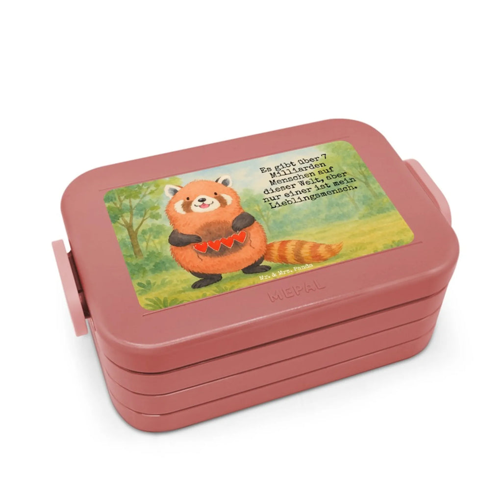 MEPAL Bentobox Roter Panda Design Lunchbox, Bentobox, Brotdose, Tiermotive, Gute Laune, lustige Sprüche, Tiere, Herz, Lieblingsmensch, Liebe, Panda, Rot, Liebling