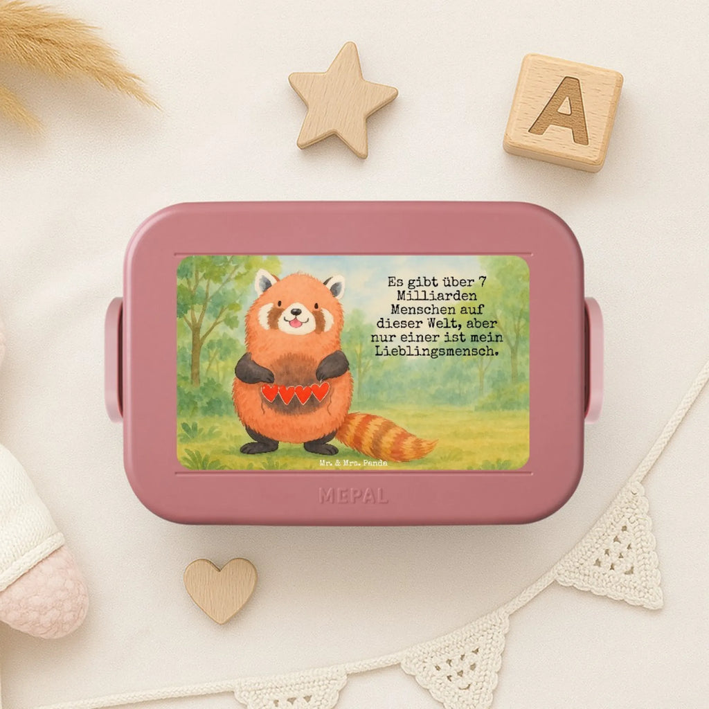 MEPAL Bentobox Roter Panda Design Lunchbox, Bentobox, Brotdose, Tiermotive, Gute Laune, lustige Sprüche, Tiere, Herz, Lieblingsmensch, Liebe, Panda, Rot, Liebling