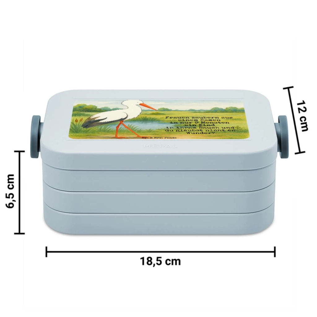 MEPAL Bentobox Storch Design Brotdose, Lunchbox, Bentobox, Tiermotive, Gute Laune, lustige Sprüche, Tiere, Störche, Mutter, Mütter, Baby, Schwangerschaft, Babybauch, Storch, Schwanger, Mutter werden, Geburt