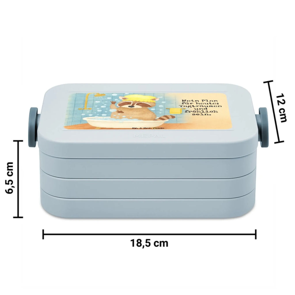MEPAL Bentobox Waschbär Design Bentobox, Lunchbox, Brotdose, Tiermotive, Gute Laune, lustige Sprüche, Tiere, Plan, Waschbär, Tagträumen, waschen, Fröhlich, Seifenblasen