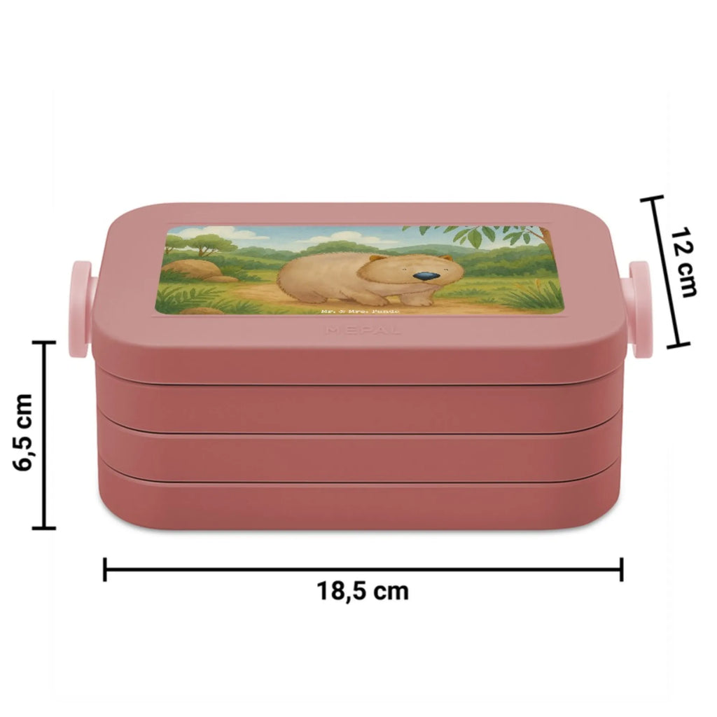 MEPAL Bentobox Wombat Design Brotdose, Lunchbox, Bentobox, Tiermotive, Gute Laune, lustige Sprüche, Tiere, Australien, Das Leben ist schön, Motivation, Spruch, Wombat
