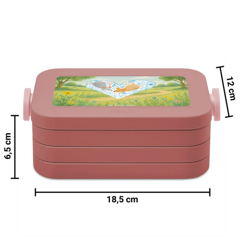 MEPAL Bentobox Mäuse Herz Design Lunchbox, Bentobox, Brotdose, Liebe, Partner, Freund, Freundin, Ehemann, Ehefrau, Heiraten, Verlobung, Heiratsantrag, Liebesgeschenk, Jahrestag, Hocheitstag, Liebesbotschaft, Hochzeit, Love, Lieblingsmensch, Geschenk für zwei, Liebesbeweis, Maus, Mäuse, Gemeinsamkeit
