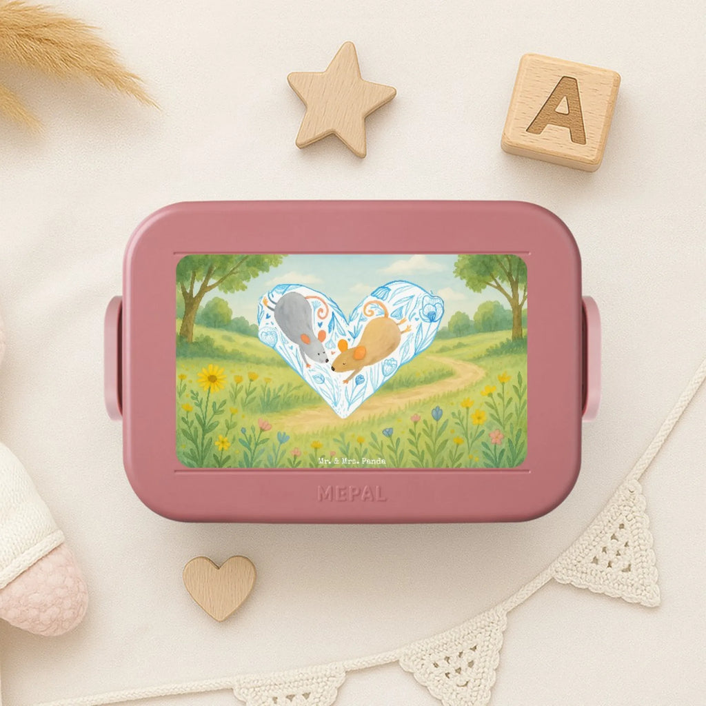 MEPAL Bentobox Mäuse Herz Design Lunchbox, Bentobox, Brotdose, Liebe, Partner, Freund, Freundin, Ehemann, Ehefrau, Heiraten, Verlobung, Heiratsantrag, Liebesgeschenk, Jahrestag, Hocheitstag, Liebesbotschaft, Hochzeit, Love, Lieblingsmensch, Geschenk für zwei, Liebesbeweis, Maus, Mäuse, Gemeinsamkeit