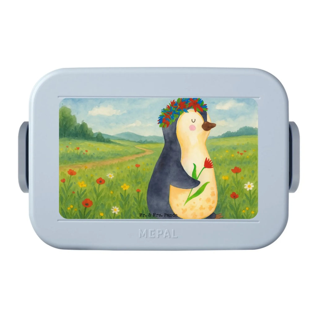 MEPAL Bentobox Pinguin Blumen Design Lunchbox, Bentobox, Brotdose, Pinguin, Universum, Liebeskummer, Leben, Motivation, Wünsche, Ziele, Lebenslust, Lebensziele, Blumenkranz, Pinguine, Geschenkidee