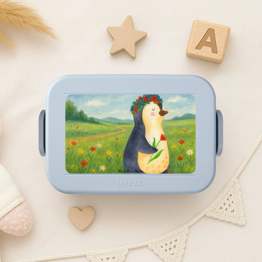 MEPAL Bentobox Pinguin Blumen Design Lunchbox, Bentobox, Brotdose, Pinguin, Universum, Liebeskummer, Leben, Motivation, Wünsche, Ziele, Lebenslust, Lebensziele, Blumenkranz, Pinguine, Geschenkidee