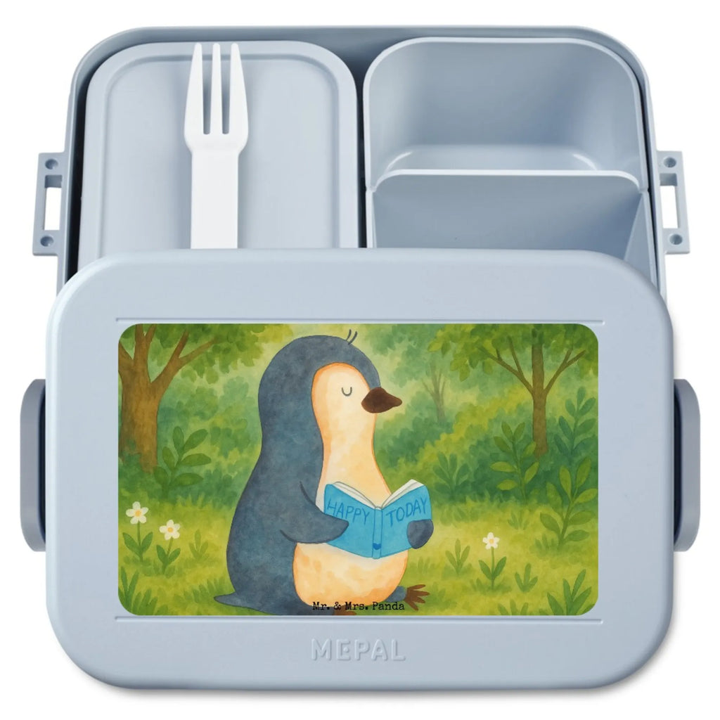 MEPAL Bentobox Pinguin Buch Design Lunchbox, Bentobox, Brotdose, Pinguin, Urlaub, Bücherwurm, Nichtstun, Ferien, Pinguine, Lesen, Faulenzen, Freizeit, Buch