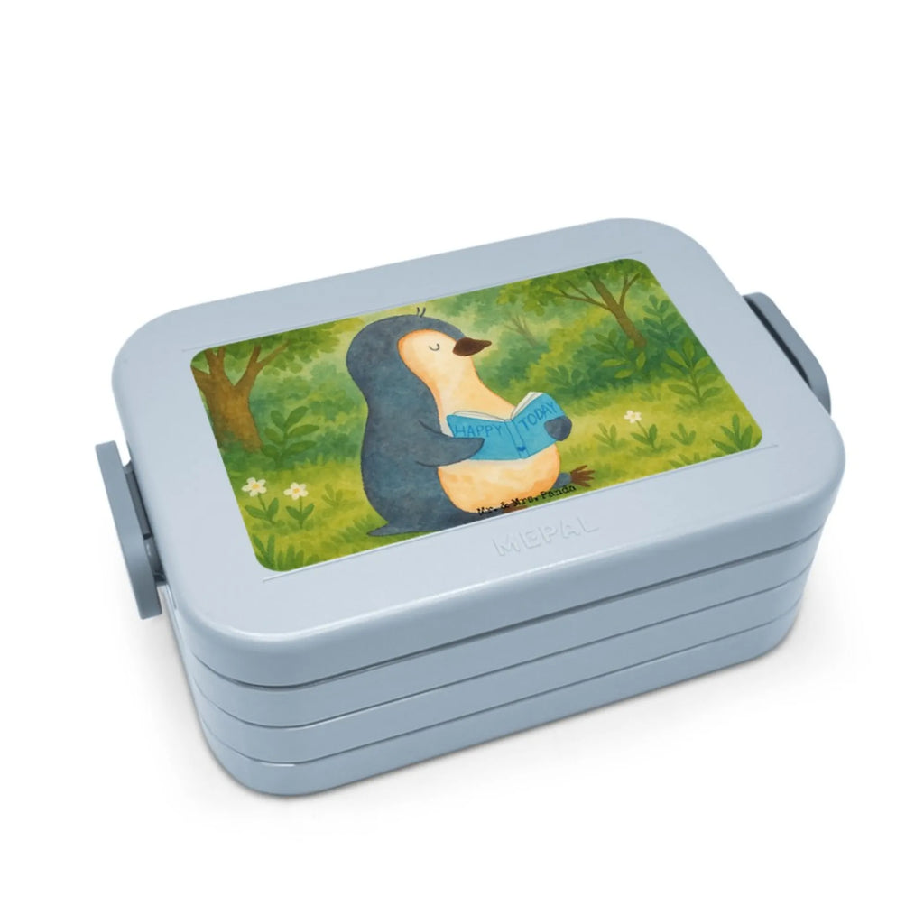 MEPAL Bentobox Pinguin Buch Design Lunchbox, Bentobox, Brotdose, Pinguin, Urlaub, Bücherwurm, Nichtstun, Ferien, Pinguine, Lesen, Faulenzen, Freizeit, Buch