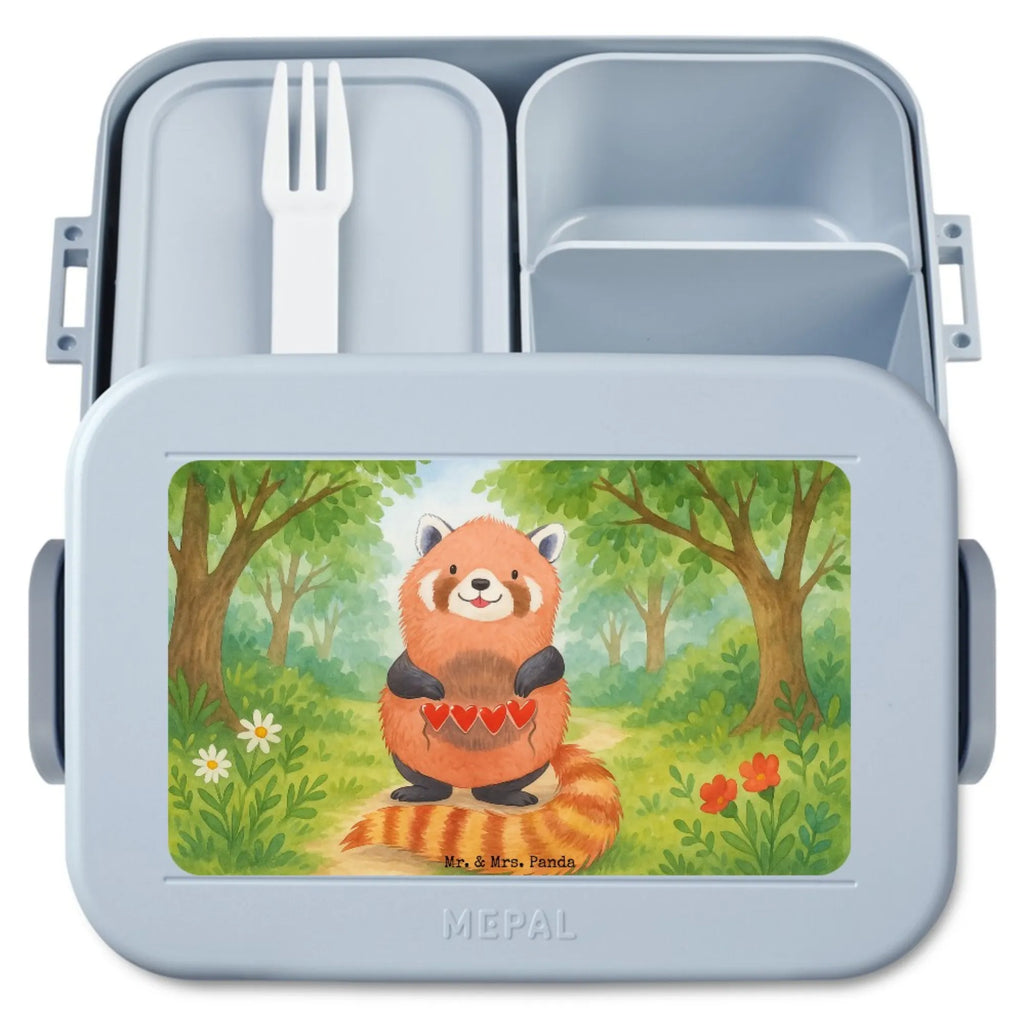 MEPAL Bentobox Roter Panda Design Lunchbox, Bentobox, Brotdose, Tiermotive, Gute Laune, lustige Sprüche, Tiere, Herz, Lieblingsmensch, Liebe, Panda, Rot, Liebling