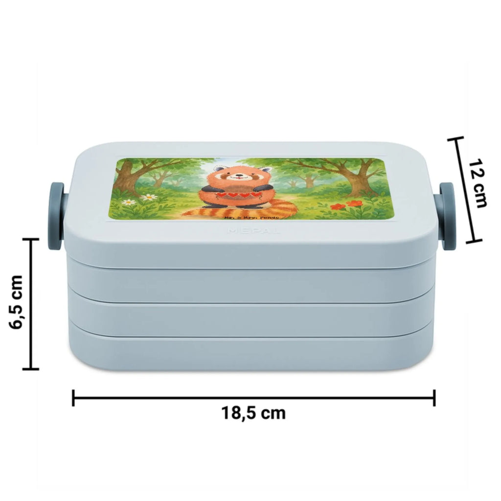 MEPAL Bentobox Roter Panda Design Lunchbox, Bentobox, Brotdose, Tiermotive, Gute Laune, lustige Sprüche, Tiere, Herz, Lieblingsmensch, Liebe, Panda, Rot, Liebling