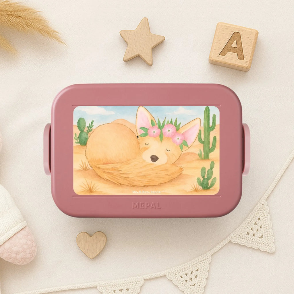 MEPAL Bentobox Wüstenfuchs Blumen Design Lunchbox, Brotdose, Bentobox, Afrika, Wildtiere, Blumen, Blumenkranz, Glücklich, Wüstenfuchs, Wüste