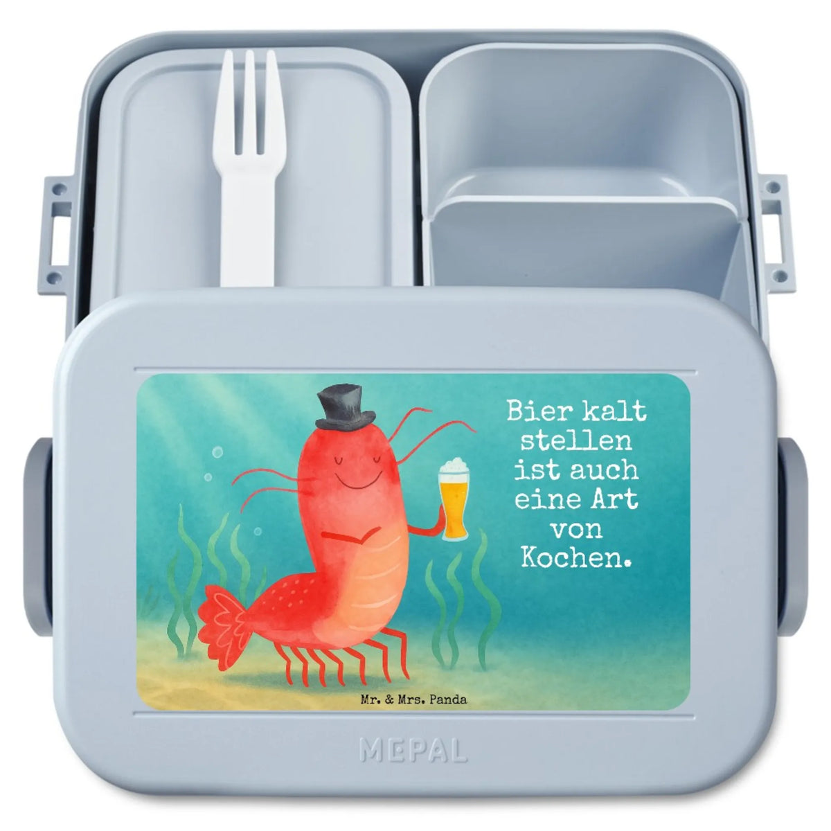 MEPAL Bentobox Hummer Weizen Design Lebensmittelbehälter, Jausenbox, Frischhaltedose, Lunchbox, Bento-Brotdose, Essensbehälter, Essensbox, Meal Prep Box, Vesperbox, Snackdose, Bento Box, Bentobox, Snackbox, Meer, Urlaub, Meerestiere, Gasthaus, Bierliebhaber, Junggesellin, Junggeselle, Garnele, Kneipe, Wirtschaft, Männerhaushalt, Kochen, Garnelen, Bier