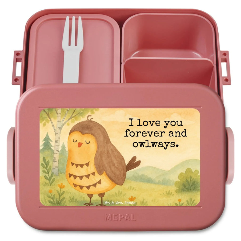 MEPAL Bentobox Eule Zufrieden Design Bentobox, Brotdose, Lunchbox, Eule, Romantisch, Spruch schön, Geschenk Hochzeitstag, Eule deko, Owl, Eule Spruch, Wortspiel lustig, Liebe Spruch
