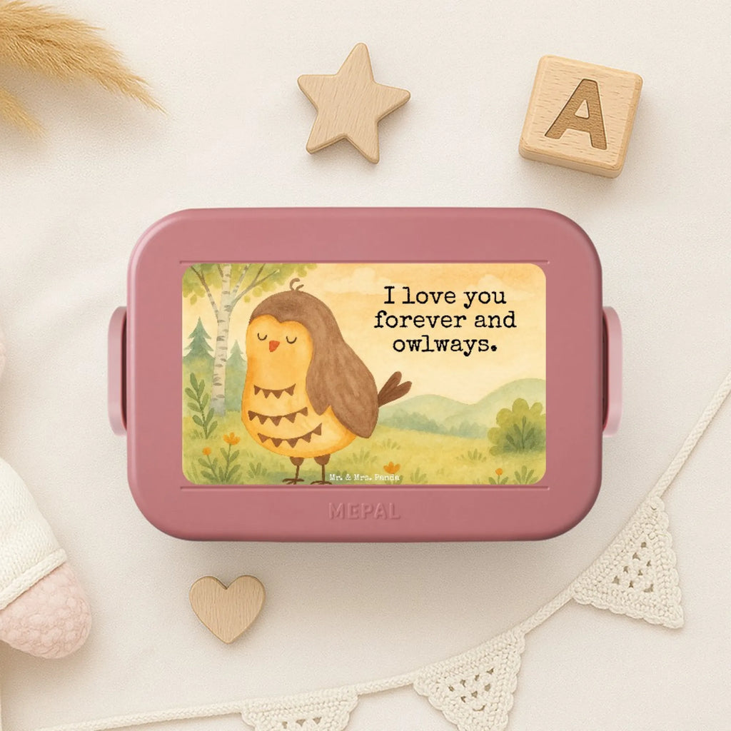 MEPAL Bentobox Eule Zufrieden Design Bentobox, Brotdose, Lunchbox, Eule, Romantisch, Spruch schön, Geschenk Hochzeitstag, Eule deko, Owl, Eule Spruch, Wortspiel lustig, Liebe Spruch