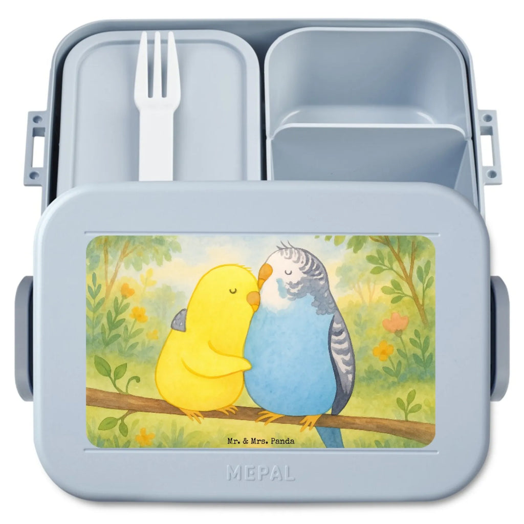 MEPAL Bentobox Wellensittich Liebe Design Bentobox, Brotdose, Lunchbox, Liebe, Partner, Freund, Freundin, Ehemann, Ehefrau, Heiraten, Verlobung, Heiratsantrag, Liebesgeschenk, Jahrestag, Hocheitstag, Nähe, Vögel, Vertrauen, Kuscheln, Wellensittich