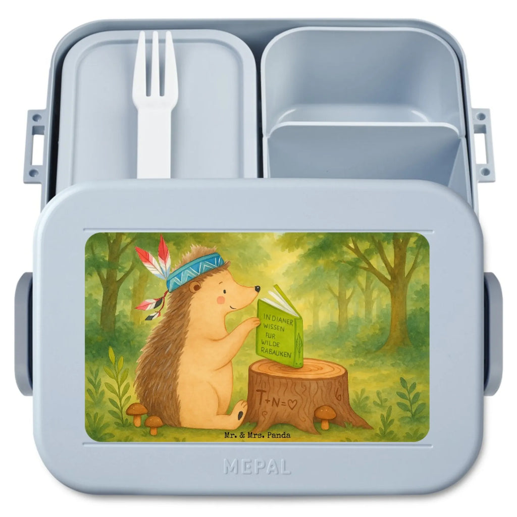 MEPAL Bentobox Igel Federschmuck Design Brotdose, Bentobox, Lunchbox, Waldtiere, Tiere, Lagerfeuer, Indianer, Camping, Igel, Abenteuer