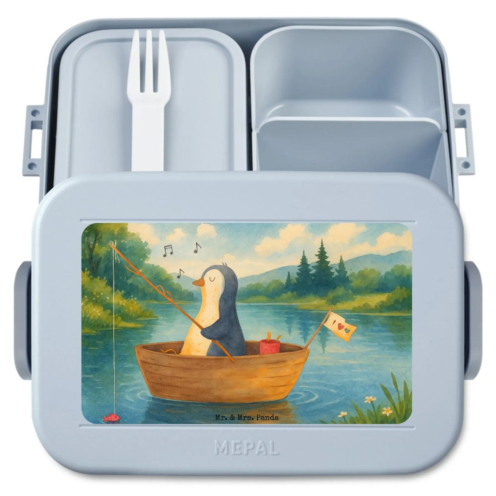 MEPAL Bentobox Pinguin Angelboot Design Bentobox, Brotdose, Lunchbox, Pinguin, Angeln, genießen, Geschenkidee Liebeskummer, Neustart, Boot, Scheidung, Motivation, Neuanfang, Pinguine, Lebenslust, Angelboot, Trennung, Leben