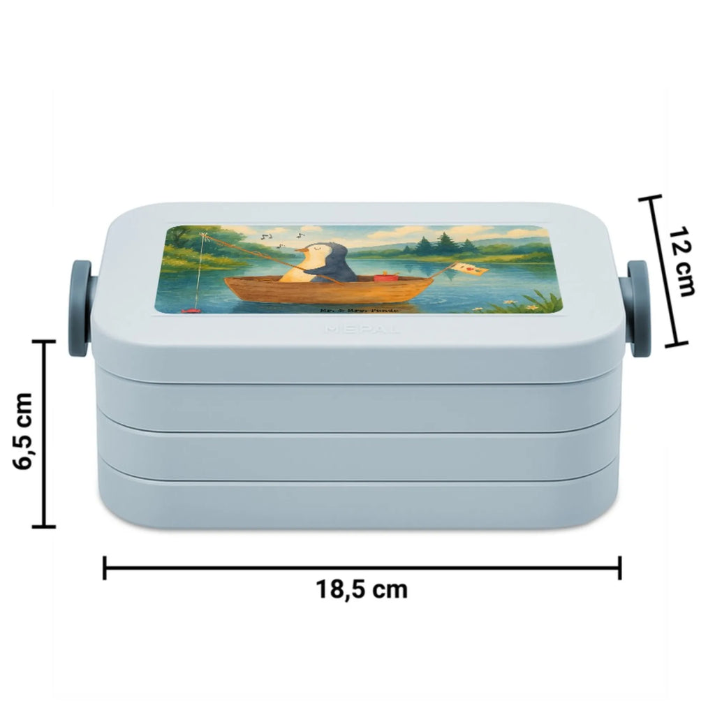 MEPAL Bentobox Pinguin Angelboot Design Bentobox, Brotdose, Lunchbox, Pinguin, Angeln, genießen, Geschenkidee Liebeskummer, Neustart, Boot, Scheidung, Motivation, Neuanfang, Pinguine, Lebenslust, Angelboot, Trennung, Leben