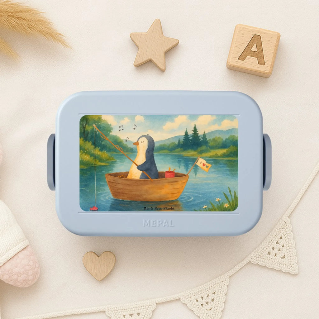 MEPAL Bentobox Pinguin Angelboot Design Bentobox, Brotdose, Lunchbox, Pinguin, Angeln, genießen, Geschenkidee Liebeskummer, Neustart, Boot, Scheidung, Motivation, Neuanfang, Pinguine, Lebenslust, Angelboot, Trennung, Leben