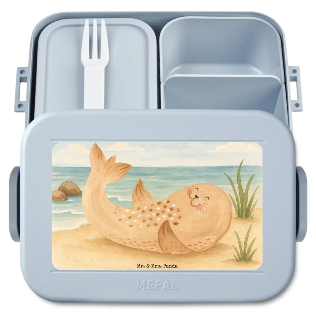 MEPAL Bentobox Robbe Liegen Design Lunchbox, Bentobox, Brotdose, Tiermotive, Gute Laune, lustige Sprüche, Tiere, Robben, Ostsee, Strand, Meerestier, Seehund, Freude, Lachen, Robbe, Nordsee