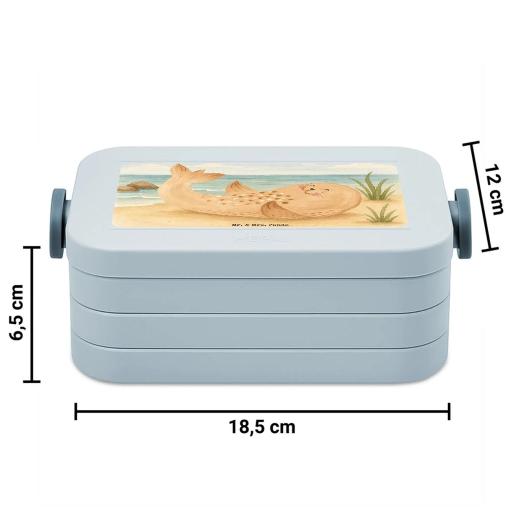 MEPAL Bentobox Robbe Liegen Design Lunchbox, Bentobox, Brotdose, Tiermotive, Gute Laune, lustige Sprüche, Tiere, Robben, Ostsee, Strand, Meerestier, Seehund, Freude, Lachen, Robbe, Nordsee