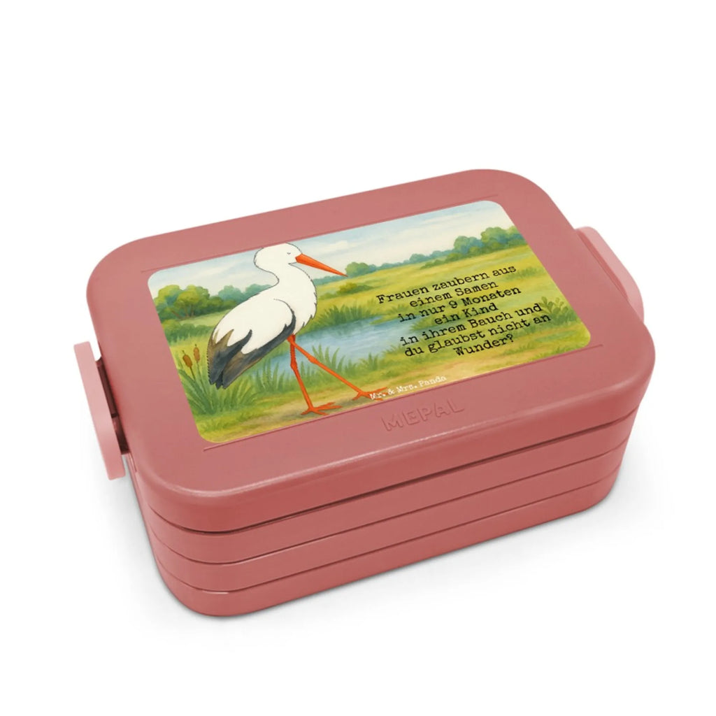 MEPAL Bentobox Storch Design Brotdose, Lunchbox, Bentobox, Tiermotive, Gute Laune, lustige Sprüche, Tiere, Störche, Mutter, Mütter, Baby, Schwangerschaft, Babybauch, Storch, Schwanger, Mutter werden, Geburt