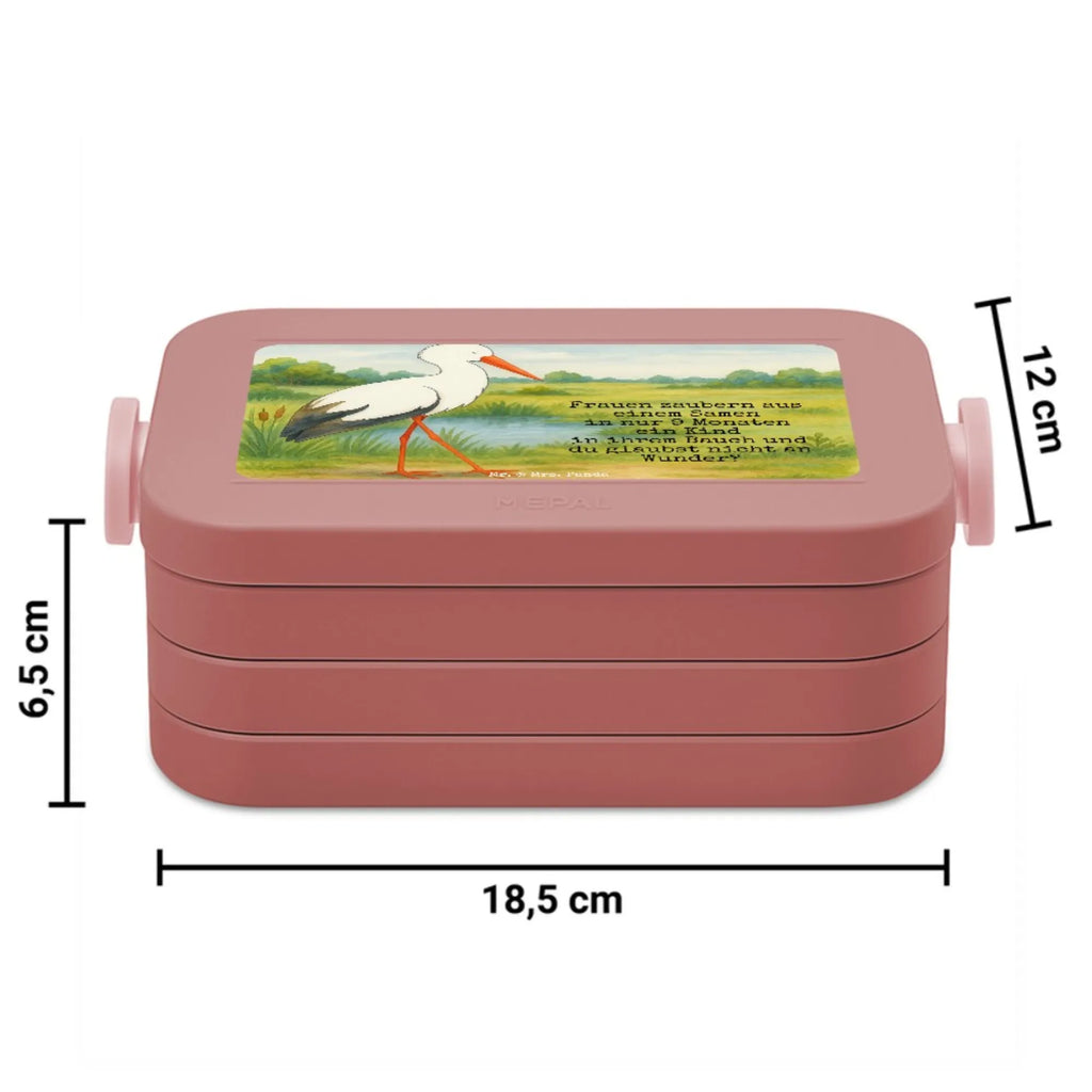 MEPAL Bentobox Storch Design Brotdose, Lunchbox, Bentobox, Tiermotive, Gute Laune, lustige Sprüche, Tiere, Störche, Mutter, Mütter, Baby, Schwangerschaft, Babybauch, Storch, Schwanger, Mutter werden, Geburt