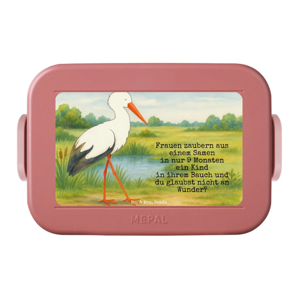 MEPAL Bentobox Storch Design Brotdose, Lunchbox, Bentobox, Tiermotive, Gute Laune, lustige Sprüche, Tiere, Störche, Mutter, Mütter, Baby, Schwangerschaft, Babybauch, Storch, Schwanger, Mutter werden, Geburt
