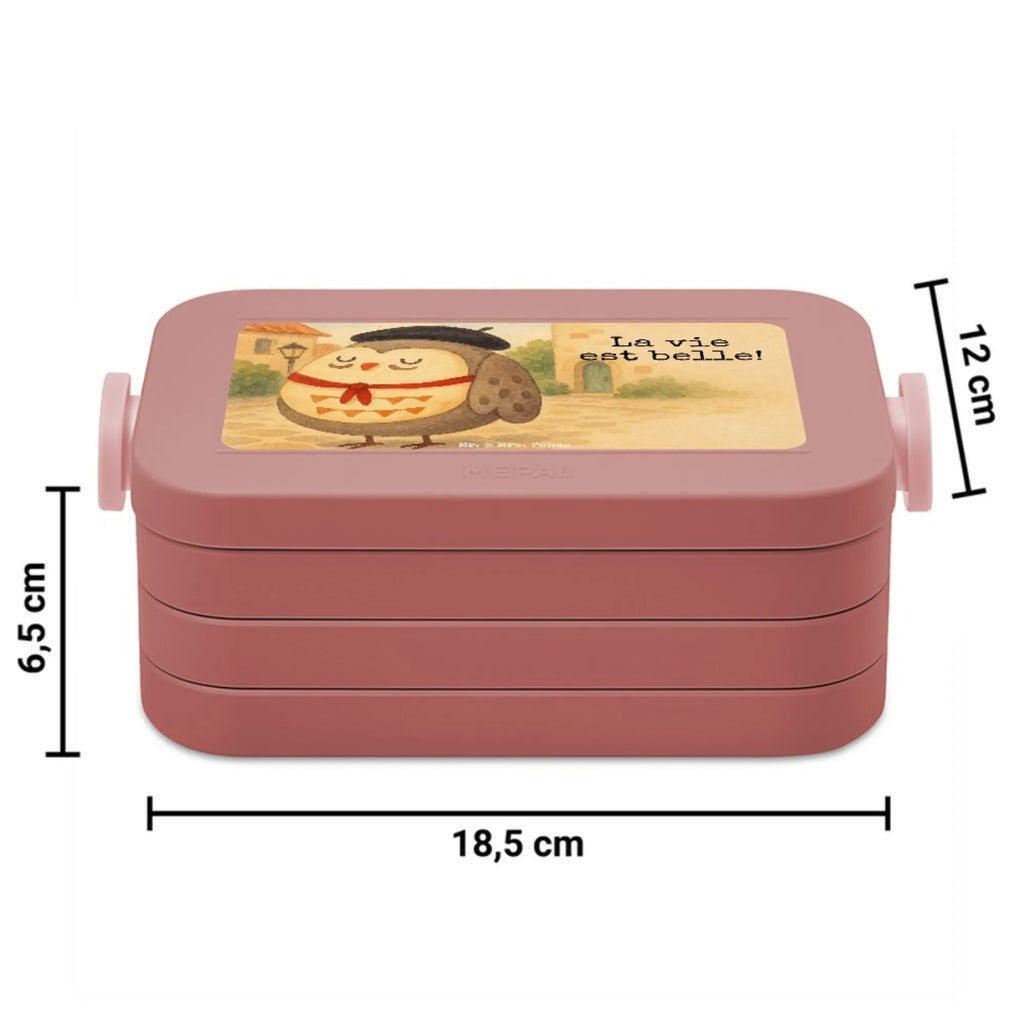 MEPAL Bentobox Eule Frankreich Design Lunchbox, Brotdose, Bentobox, Eule, das Leben ist schön, Owl, Spruch Französisch, hibou, Spruch schön, Frankreich, La vie est belle, Eulen, Eule Deko