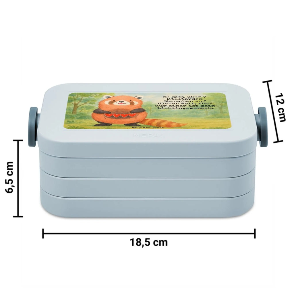MEPAL Bentobox Roter Panda Design Lunchbox, Bentobox, Brotdose, Tiermotive, Gute Laune, lustige Sprüche, Tiere, Herz, Lieblingsmensch, Liebe, Panda, Rot, Liebling