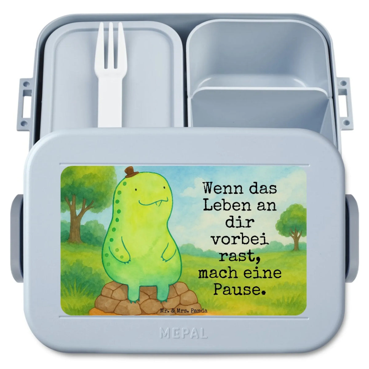 MEPAL Bentobox Schildkröte Pause Design Bento Box, Lebensmittelbehälter, Snackdose, Essensbox, Lunchbox, Snackbox, Vesperbox, Meal Prep Box, Frischhaltedose, Bentobox, Essensbehälter, Bento-Brotdose, Jausenbox, Schildkröte, Entschleunigen, Achtsamkeit, Achtsam