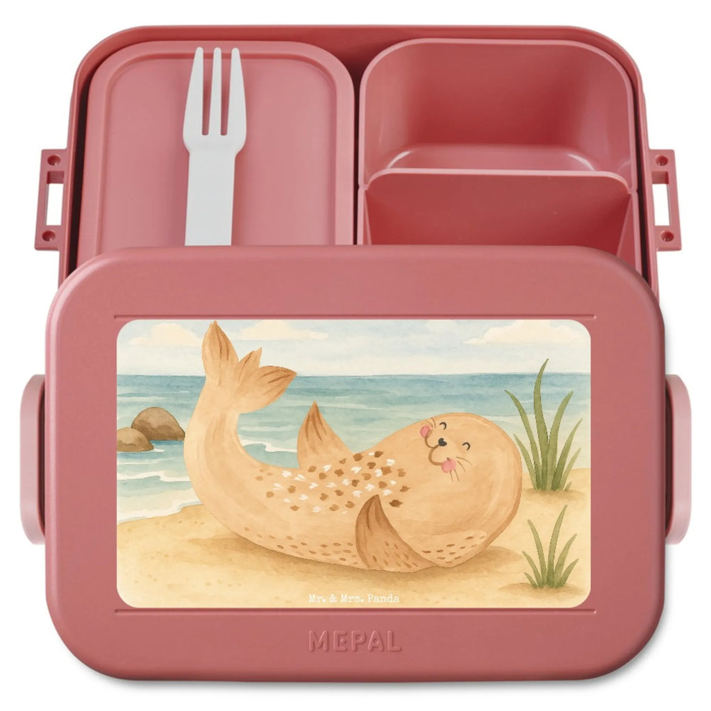 MEPAL Bentobox Robbe Liegen Design Lunchbox, Bentobox, Brotdose, Tiermotive, Gute Laune, lustige Sprüche, Tiere, Robben, Ostsee, Strand, Meerestier, Seehund, Freude, Lachen, Robbe, Nordsee