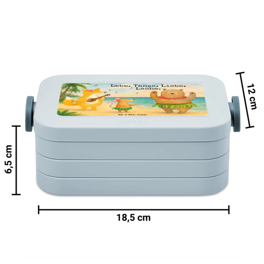 MEPAL Bentobox Waldtiere Aloha Design Brotdose, Lunchbox, Bentobox, Tiermotive, Gute Laune, lustige Sprüche, Tiere, Wald, Tanzen, Leben, Hase, Lachen, Aloha, Waldtiere, Bär, Igel, Musik