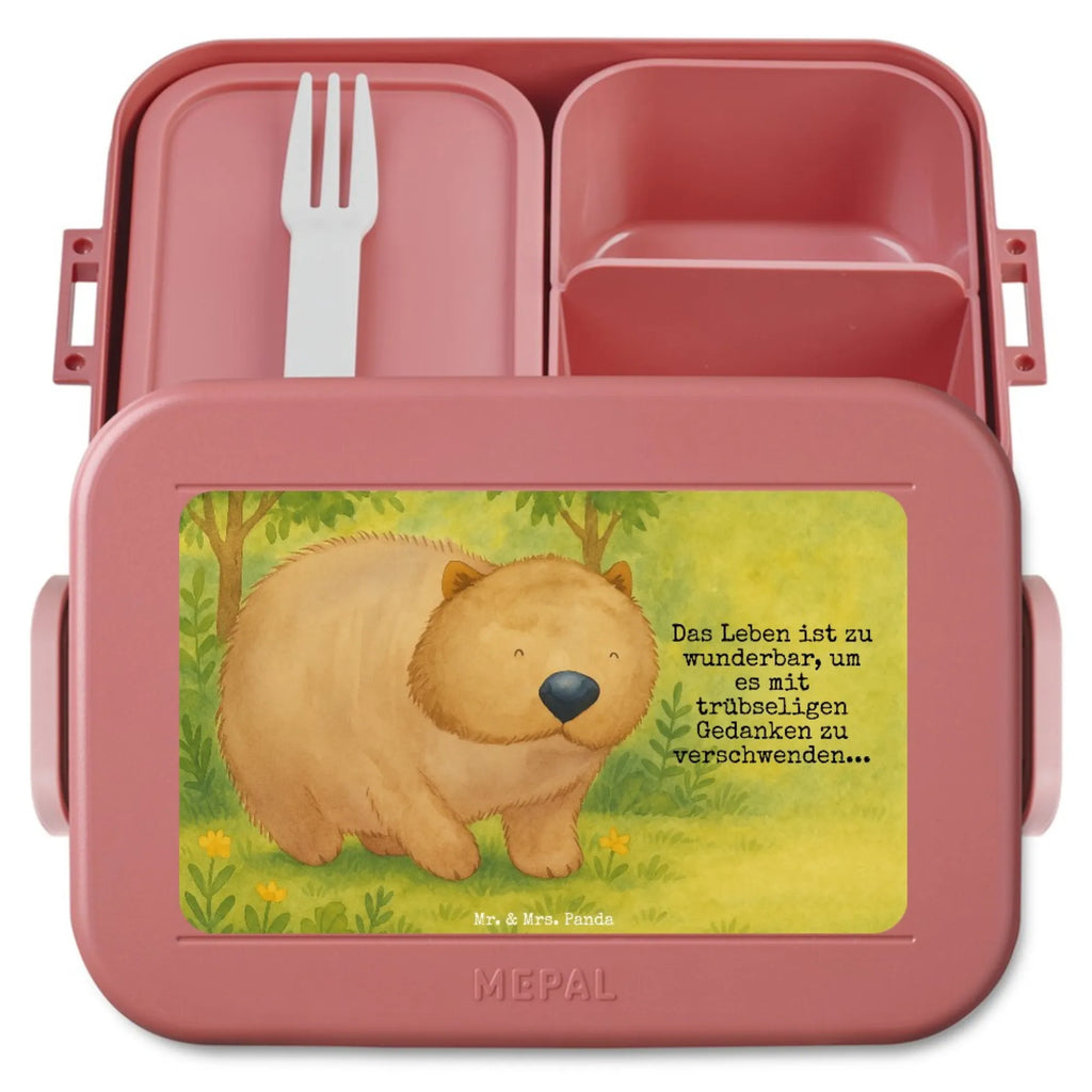 MEPAL Bentobox Wombat Design Brotdose, Lunchbox, Bentobox, Tiermotive, Gute Laune, lustige Sprüche, Tiere, Australien, Das Leben ist schön, Motivation, Spruch, Wombat