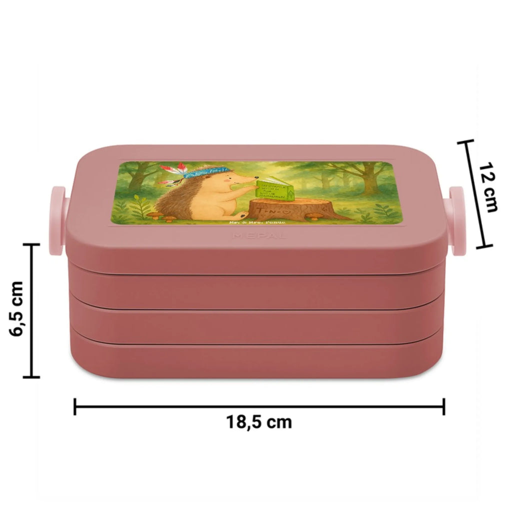 MEPAL Bentobox Igel Federschmuck Design Brotdose, Bentobox, Lunchbox, Waldtiere, Tiere, Lagerfeuer, Indianer, Camping, Igel, Abenteuer