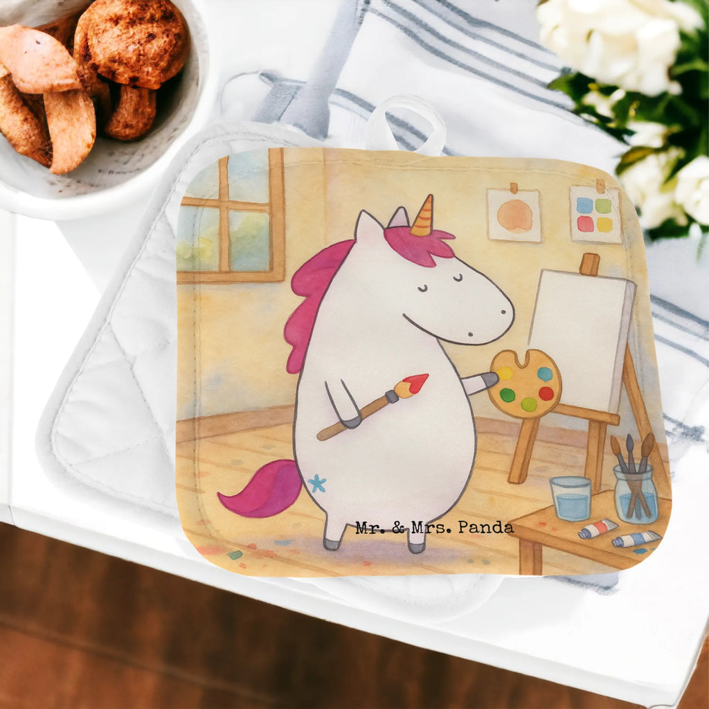 Pot holder unicorn Artist Design oven cloth set, kitchen, oven mitts, gloves, baking, oven glove, potholders, cooking, set, unicorn, unicorns, Brush, Painting, Drawing, Painter gift, English, Artist gift, Artist present, Pen, Artist, Unicorn, World, Gift