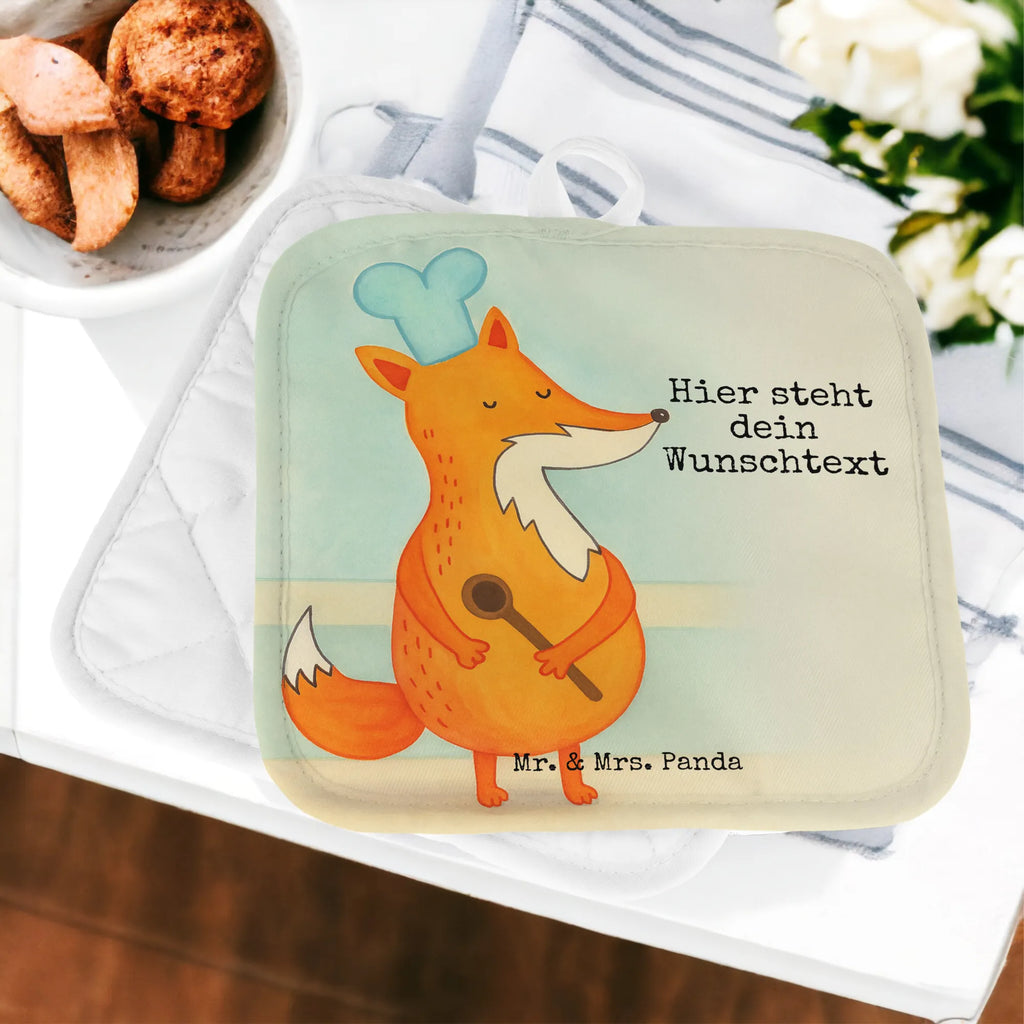 Personalised pot holder Fox A cook Design fox, foxes, forest wildlife, clever as a fox, animal lover, Cook gift, Baker, Fox, Slogan funny, funny, Chefs, Party slogan, Kitchen decoration, Kitchen slogan