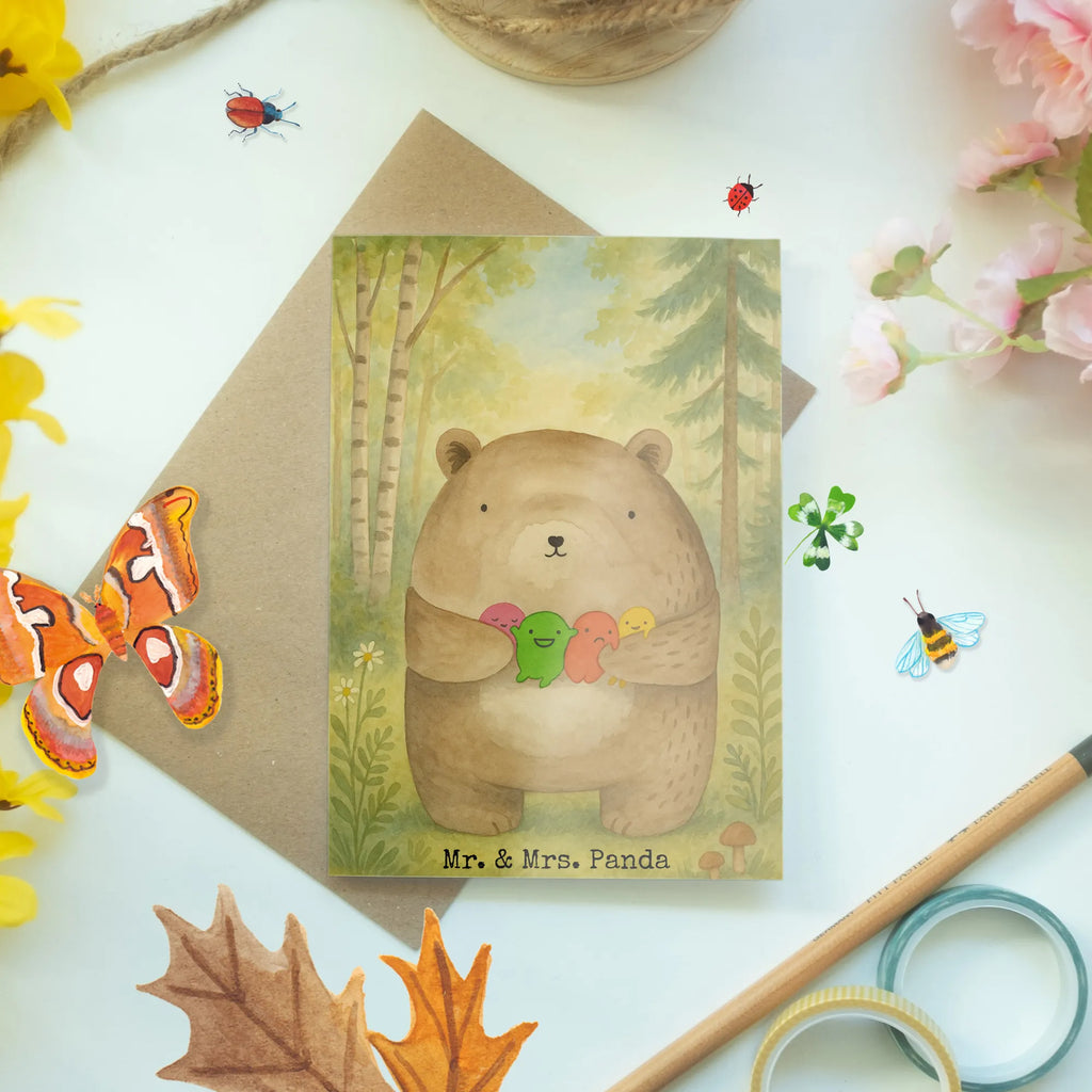 Greetings card bear Feeling Design folding card, invitation card, greeting card, wedding card, birthday card, bear, teddy, teddy bear, cuddly toy, Bear, Madness