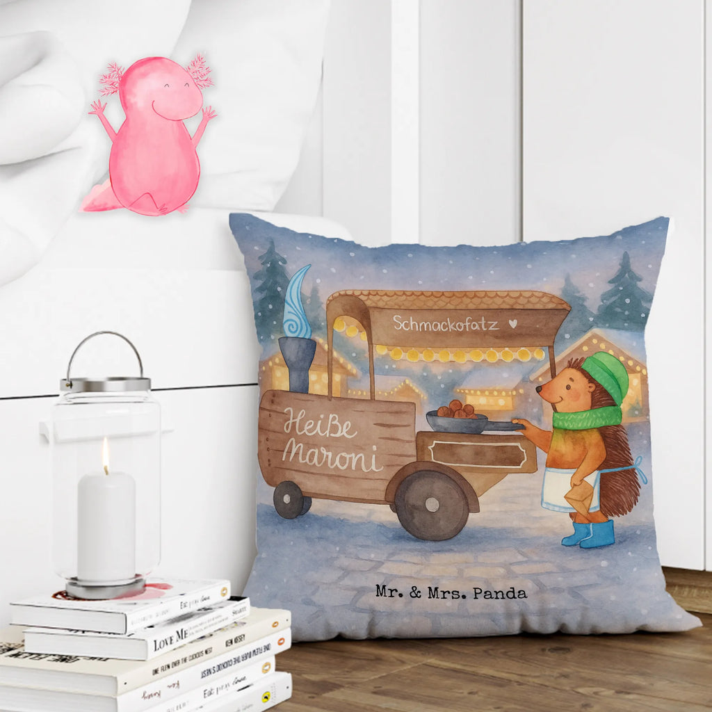 Cushion hedgehog Chestnuts Design fluffy, soft, cushion, pad, pillow case, bedroom, pillows, 40x40, sofa, couch, settee, bed, 40 x 40, Pillow, Winter, Christmas, Christmas time, snow